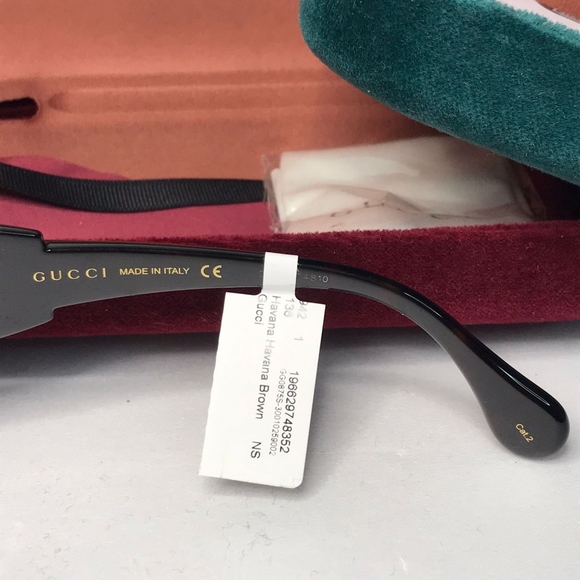 💯 original  New Gucci OVERSIZED   HAVANA BROWN Sunglasses, GG0875S-002-6 - Picture 13 of 14
